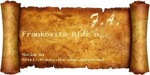 Frankovits Alán névjegykártya